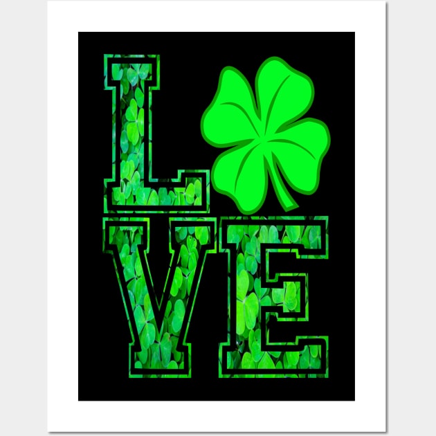 Ireland With Love and Luck A Beautiful Design Featuring, Irish Culture ,and Four-Leaf Clovers Wall Art by wisscreation